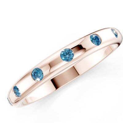 Flush Set Gemstone Wedding Gold Ring