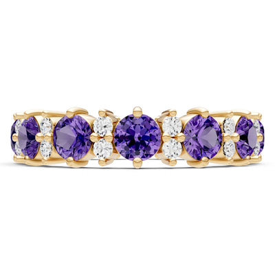 Round Gemstone Full Eternity Band