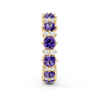 Round Gemstone Full Eternity Band