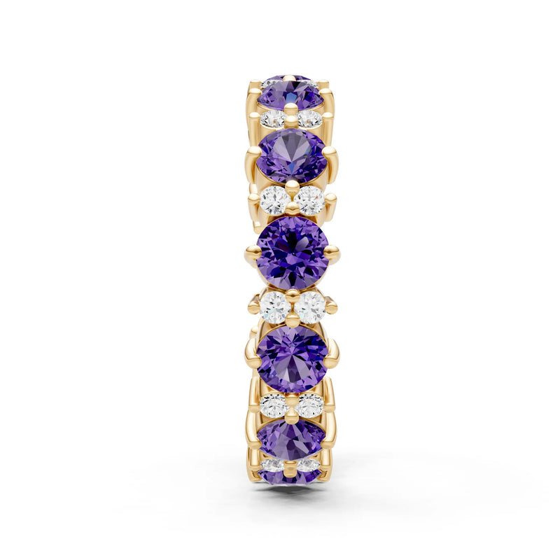 Round Gemstone Full Eternity Band