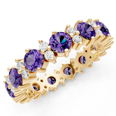 Round Gemstone Full Eternity Band