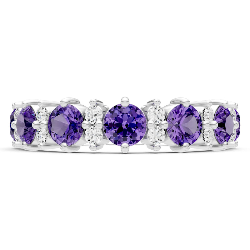 Round Gemstone Full Eternity Band