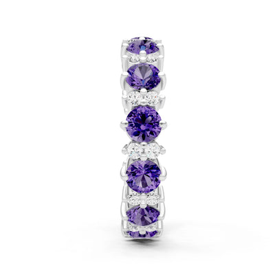 Round Gemstone Full Eternity Band