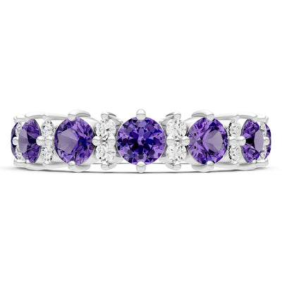 Amethyst Round Cut Full Eternity Band