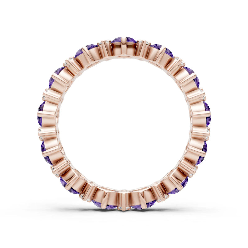 Amethyst Round Cut Full Eternity Band