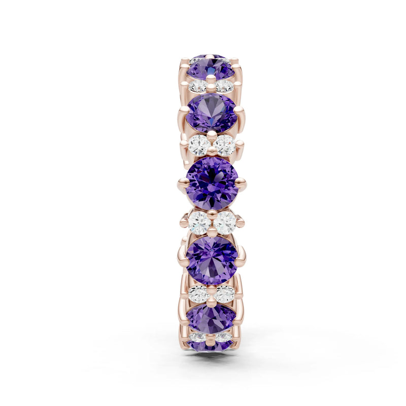 Round Gemstone Full Eternity Band