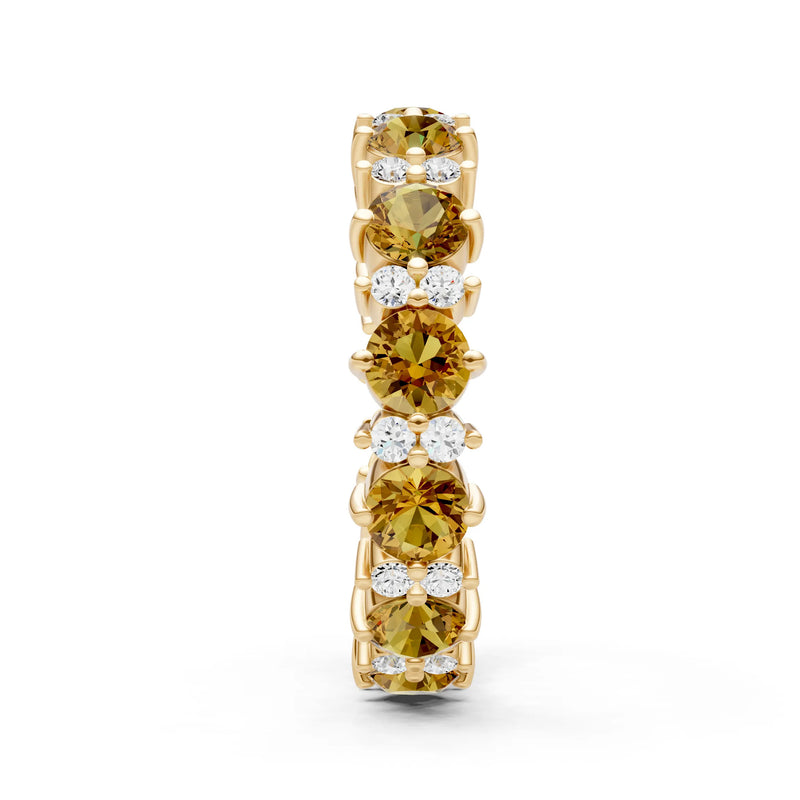 Round Gemstone Full Eternity Band