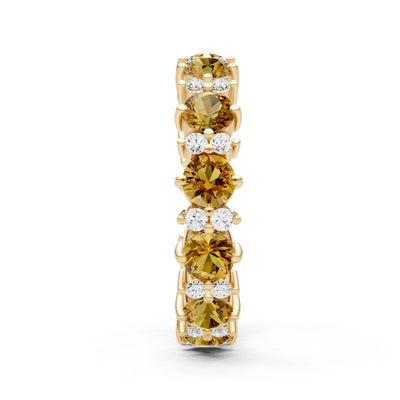 Citrine Round Cut Full Eternity Band