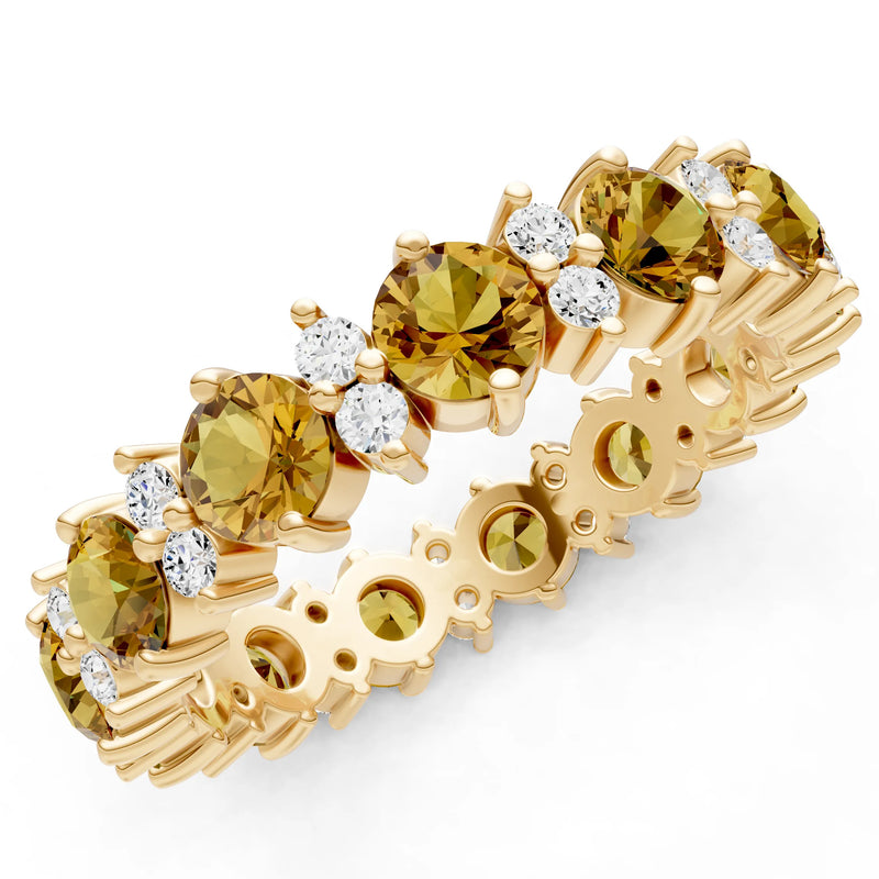 Round Gemstone Full Eternity Band