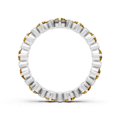 Round Gemstone Full Eternity Band