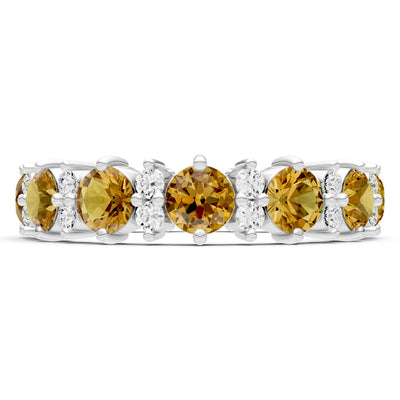 Round Gemstone Full Eternity Band