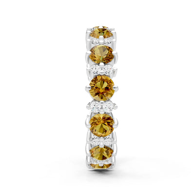 Round Gemstone Full Eternity Band