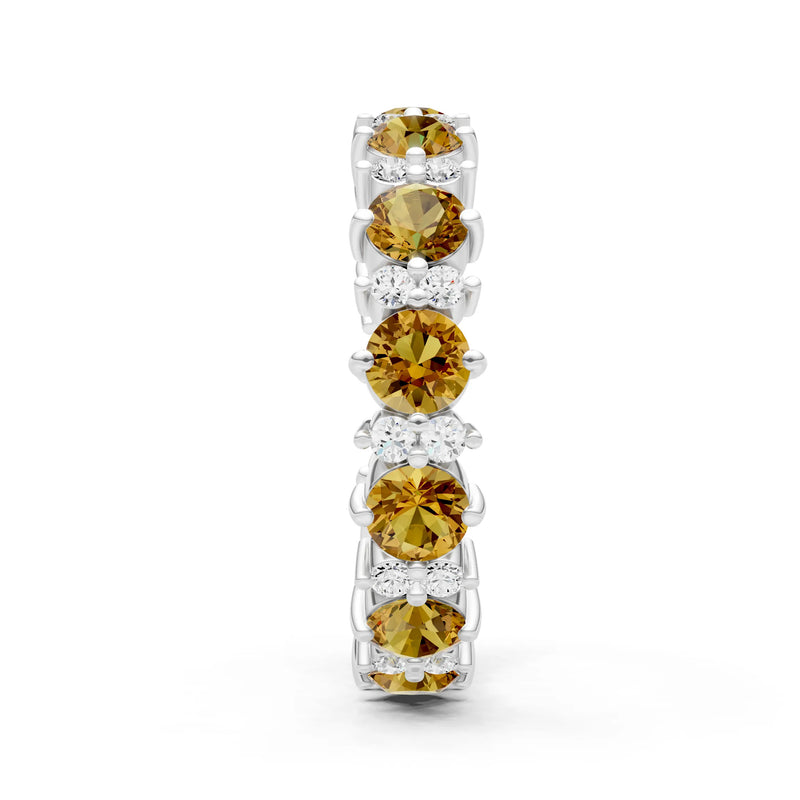 Round Gemstone Full Eternity Band