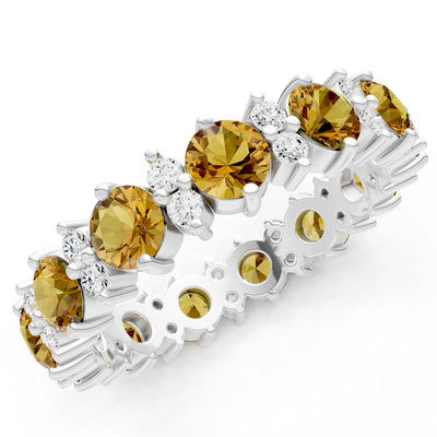 Round Gemstone Full Eternity Band