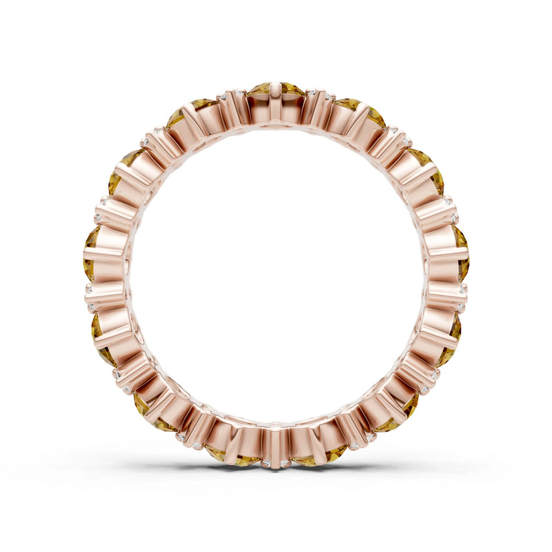 Citrine Round Cut Full Eternity Band