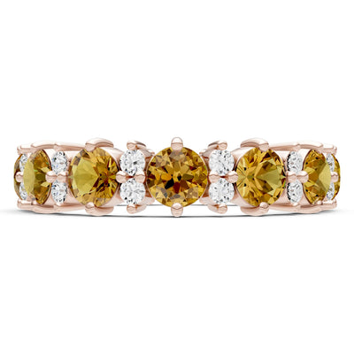 Citrine Round Cut Full Eternity Band