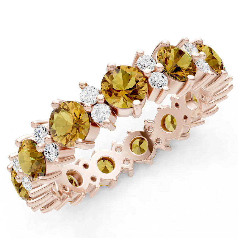 Round Gemstone Full Eternity Band