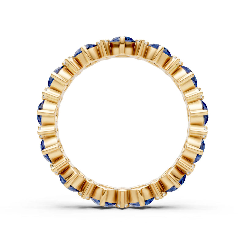Blue Sapphire Round Cut Full Eternity Band