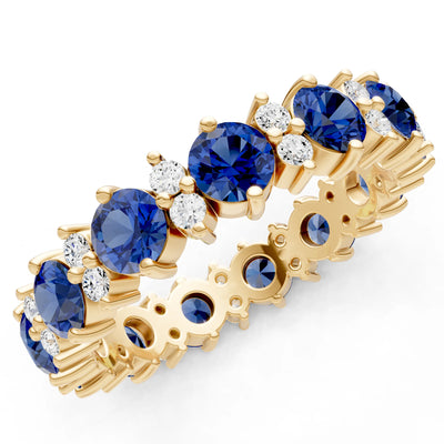 Round Gemstone Full Eternity Band