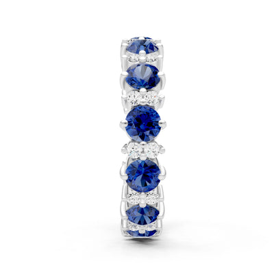 Round Gemstone Full Eternity Band