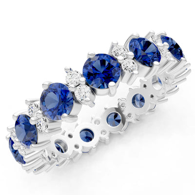 Round Gemstone Full Eternity Band
