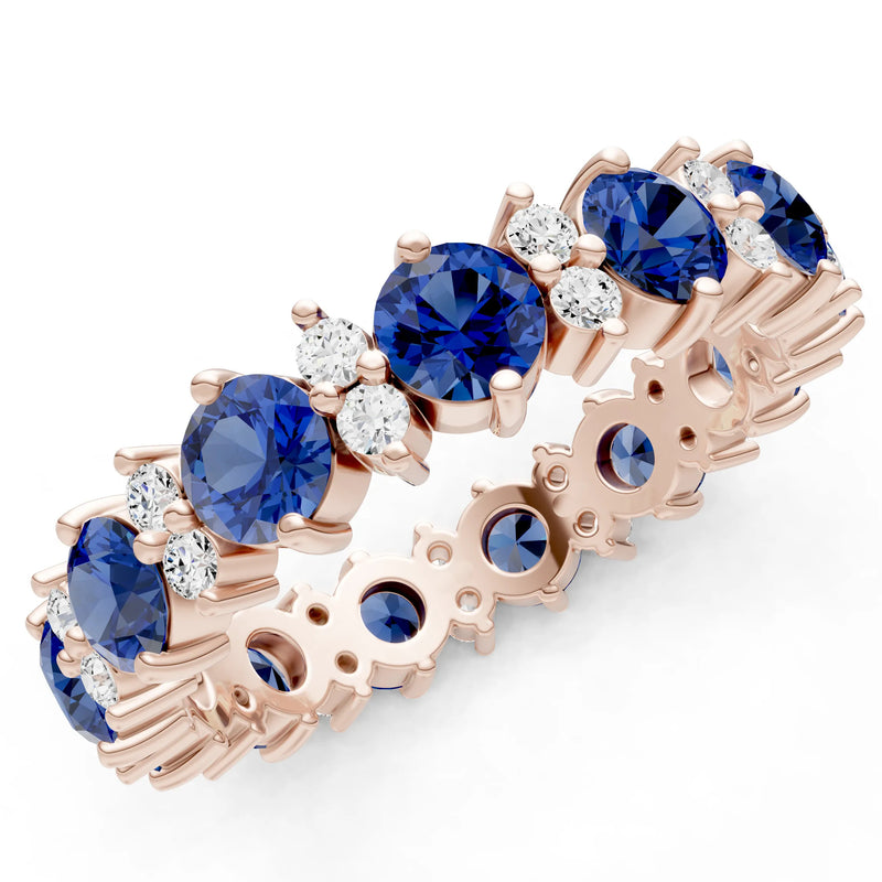 Round Gemstone Full Eternity Band