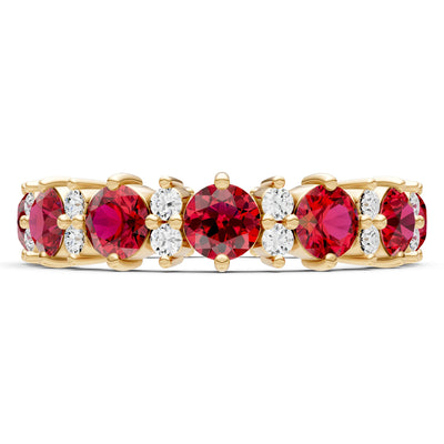 Round Gemstone Full Eternity Band