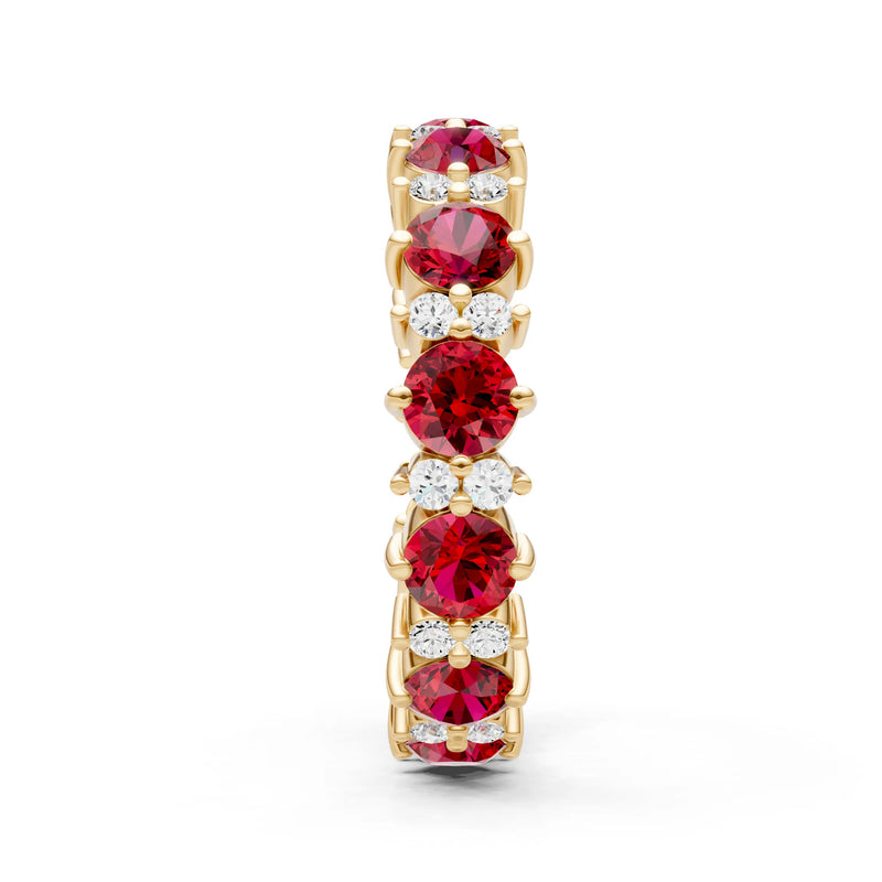 Round Gemstone Full Eternity Band