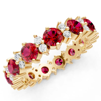 Round Gemstone Full Eternity Band