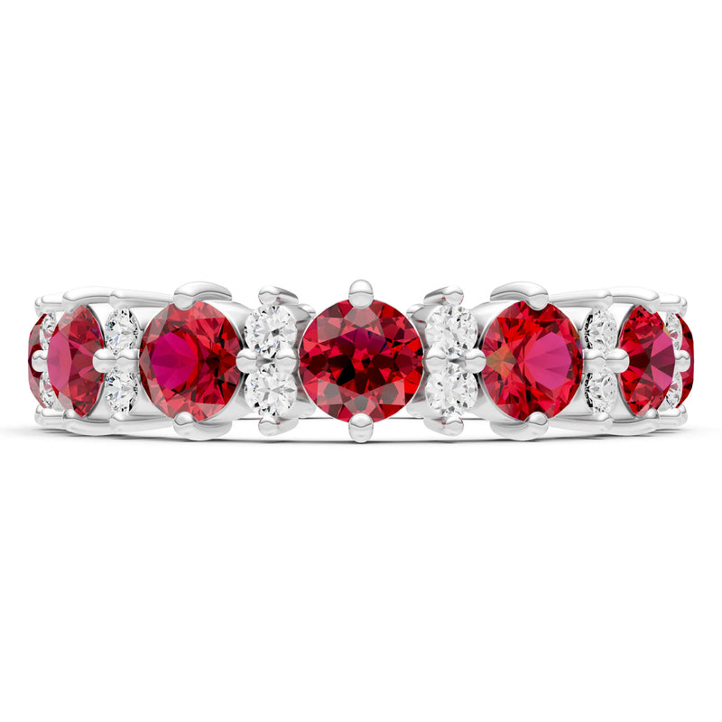 Round Gemstone Full Eternity Band