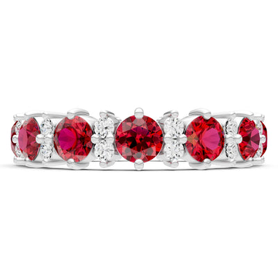 Ruby Round Cut Full Eternity Band