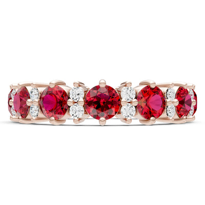 Ruby Round Cut Full Eternity Band
