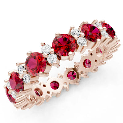 Round Gemstone Full Eternity Band