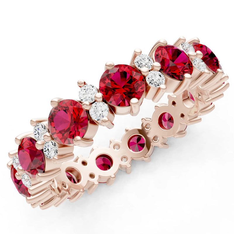 Round Gemstone Full Eternity Band