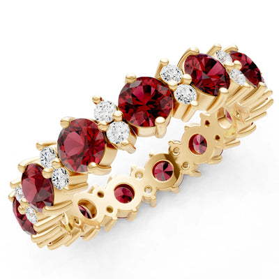 Round Gemstone Full Eternity Band