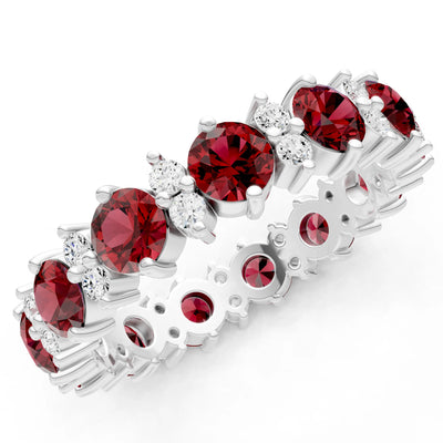Round Gemstone Full Eternity Band