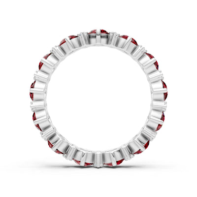 Garnet Round Cut Full Eternity Band
