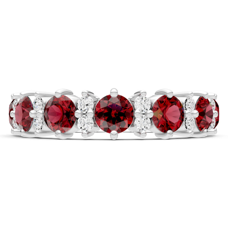 Garnet Round Cut Full Eternity Band