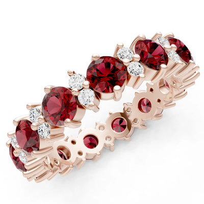 Round Gemstone Full Eternity Band