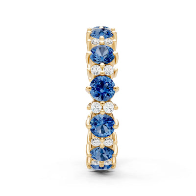 Round Gemstone Full Eternity Band