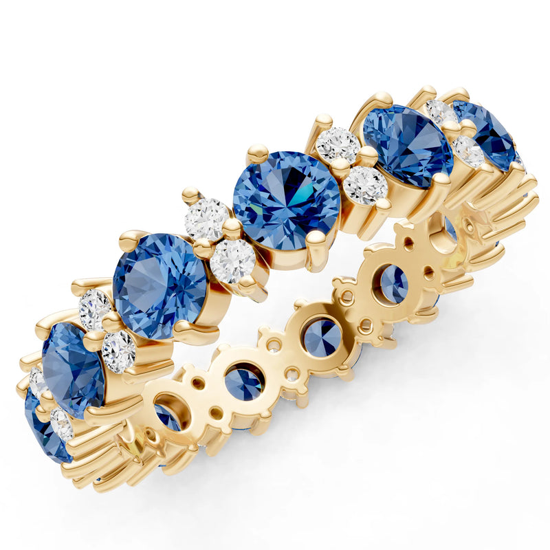 Round Gemstone Full Eternity Band
