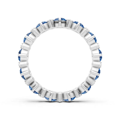 Round Gemstone Full Eternity Band