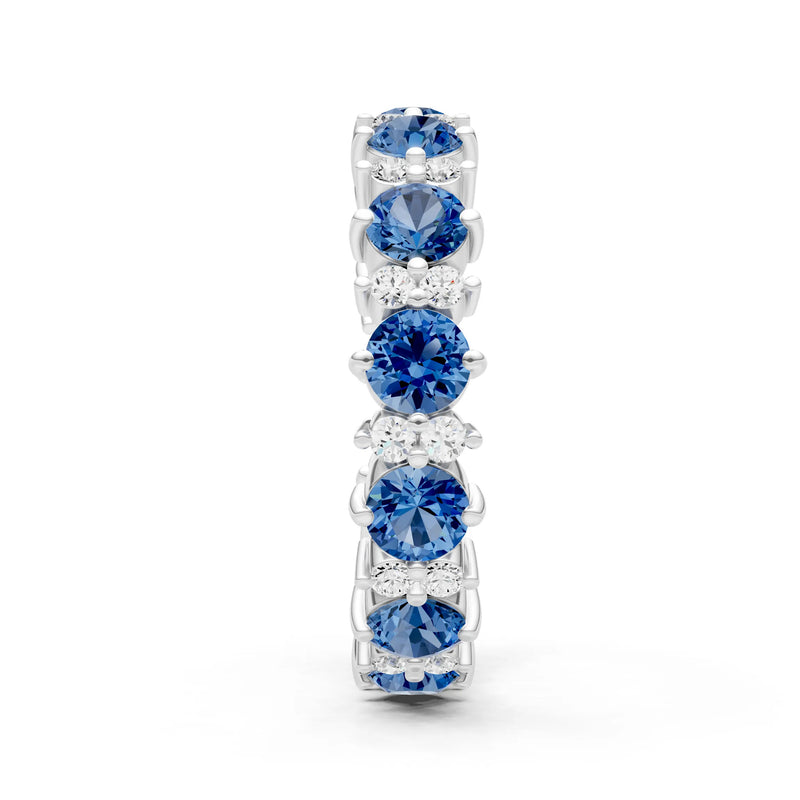 Round Gemstone Full Eternity Band