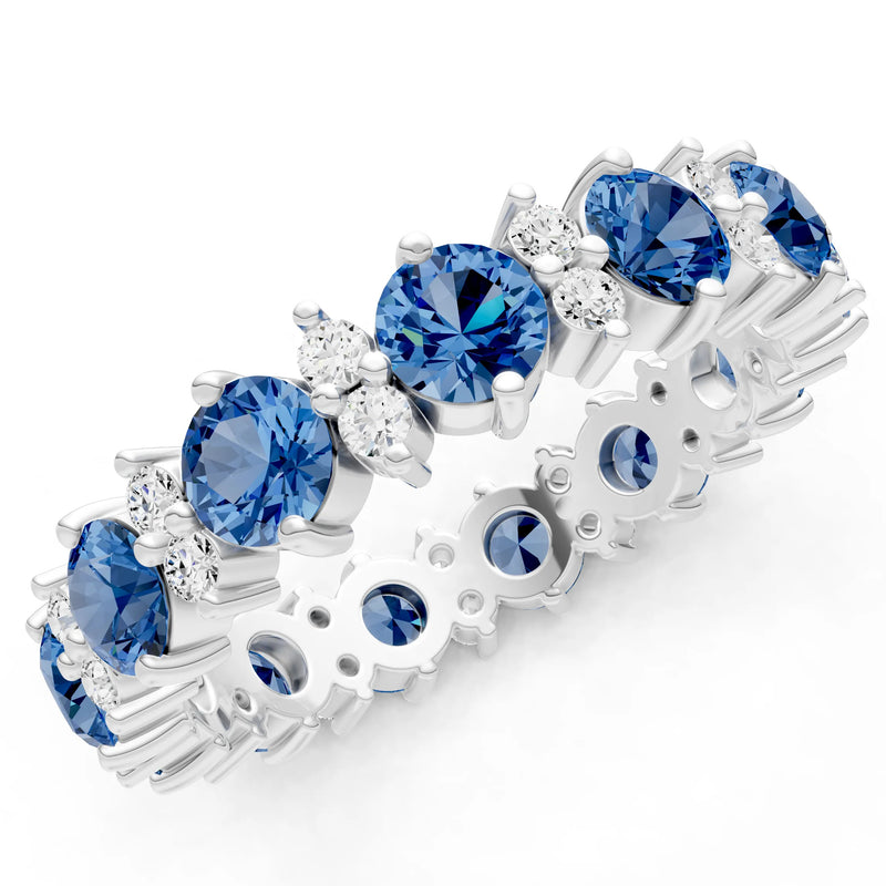 Round Gemstone Full Eternity Band