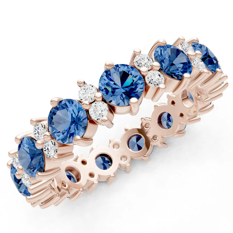 Round Gemstone Full Eternity Band