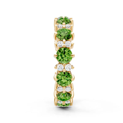 Round Gemstone Full Eternity Band