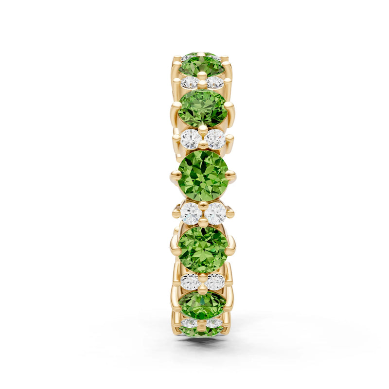Round Gemstone Full Eternity Band