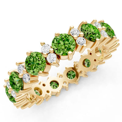 Round Gemstone Full Eternity Band