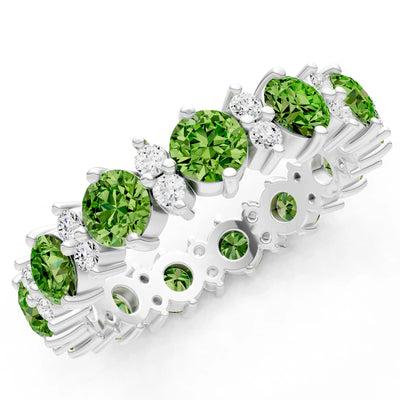 Round Gemstone Full Eternity Band