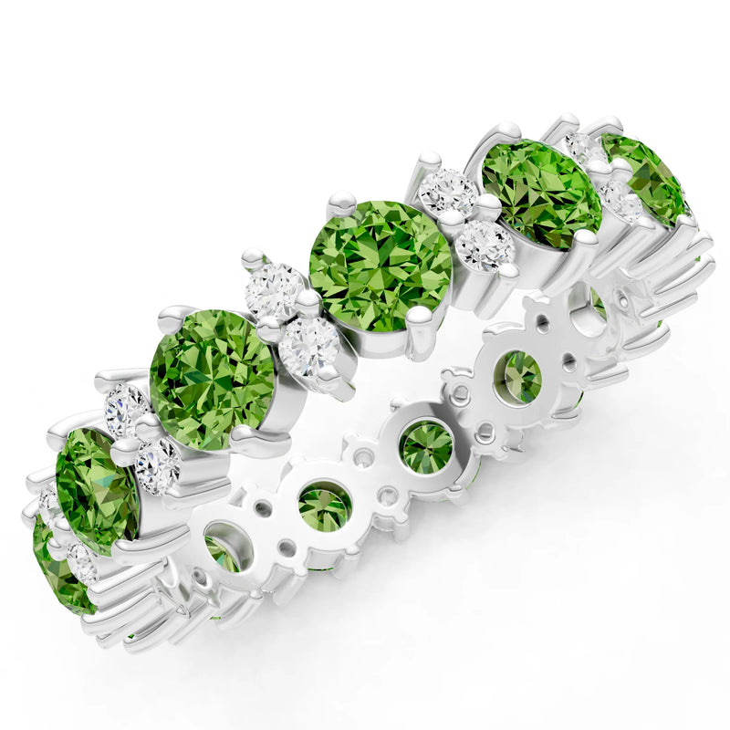 Round Gemstone Full Eternity Band